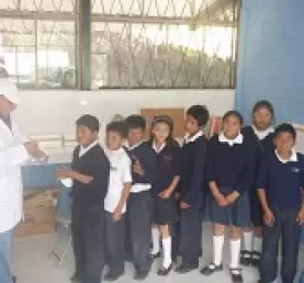 6Th grade students with teacher                           