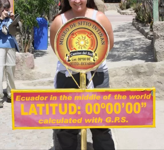 on each side of the equator