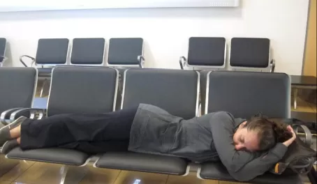 Catching some zzzzs in an airport
