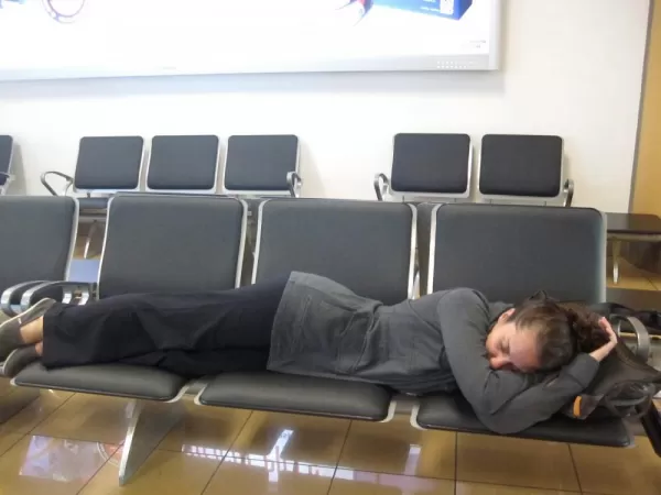 Catching some zzzzs in an airport
