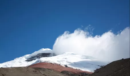 looking up onto Cotopaxi\'s summit