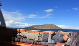 relaxing. Lake Titicaca.
