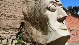 A large stone carving