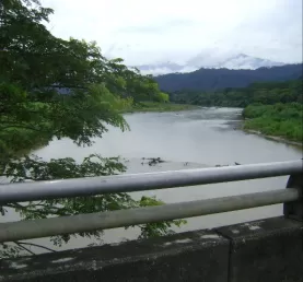 Crossing the river in Costa Rica
