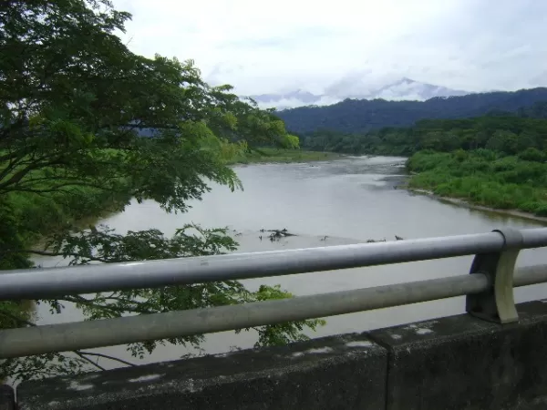 Crossing the river in Costa Rica