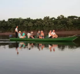 Looking for wildlife on the Rio Negro