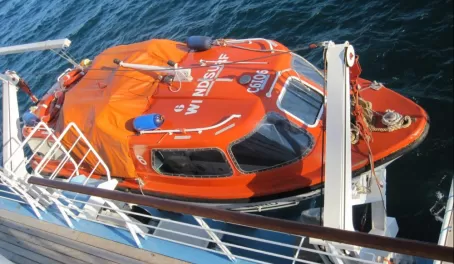 One of the life boats on the Wind Surf
