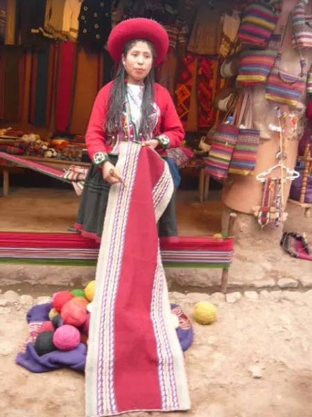 Local weaver in Peru
