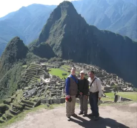 Jon, Ivy, and Ayul at Machu Picchu