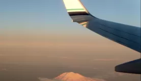 Flying over Mount St. Helends in Washington