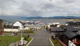 The port of Ushuaia from up the hill