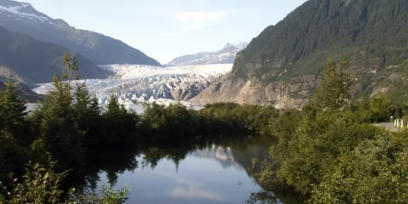 View of Mendenhall glacier on an Alaska cruise