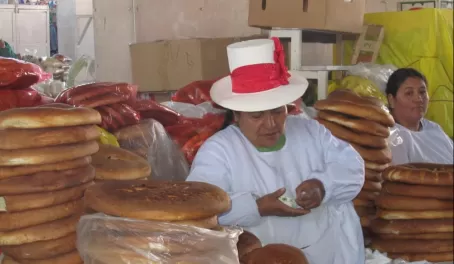 The market in Cusco.  The hats the women wear indicate the region theyre from.