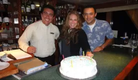Birthday celebration aboard the Odyssey in the Galapagos