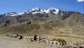 Andean Family on the mountain side