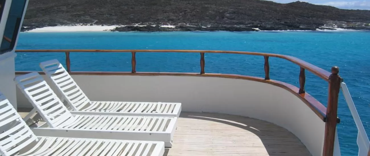 Enjoy the warm Galapagos sun on the Sun Deck