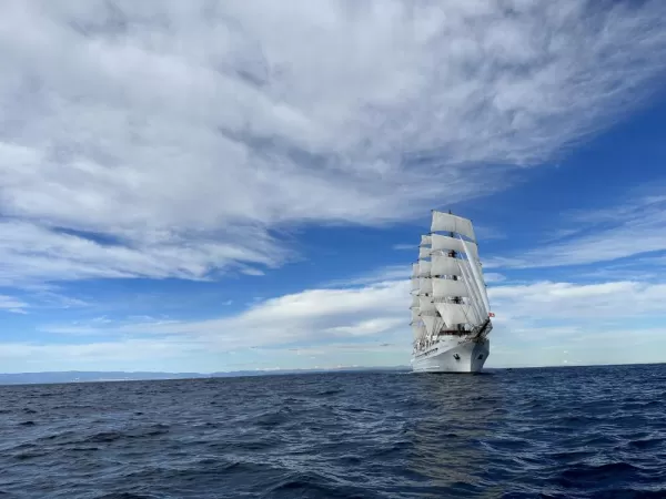Sea Cloud Spirit looking like Pirate ship, Tarragona, Spain