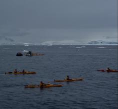 Overnight kayakers departing
