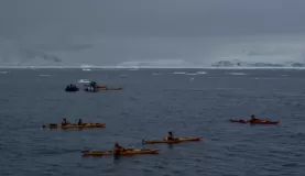 Overnight kayakers departing