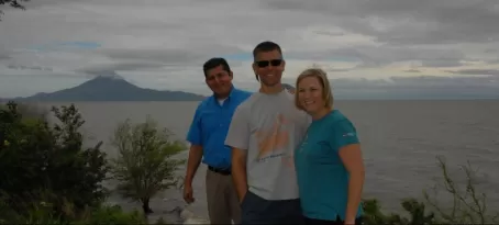 With guide Roberto at Lake Managua
