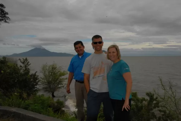 With guide Roberto at Lake Managua