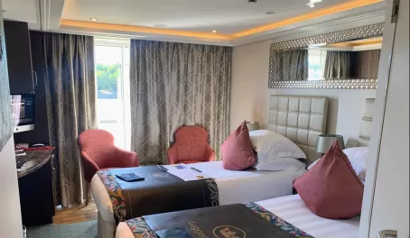 Cabin on the Danube River cruise.