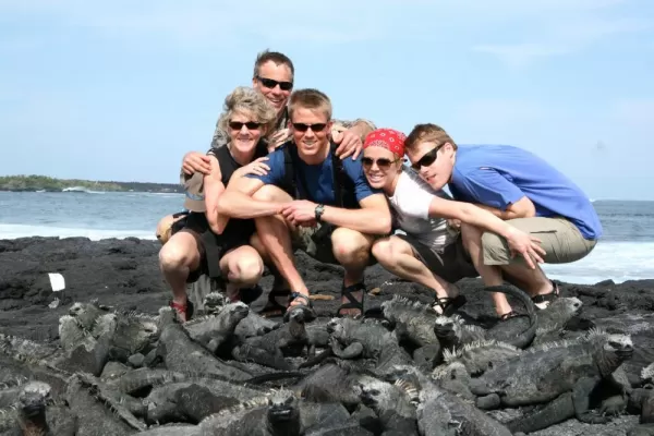 rolfing family photo in the galapagos