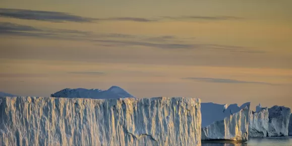 Ilulissat Icefjord at sunset