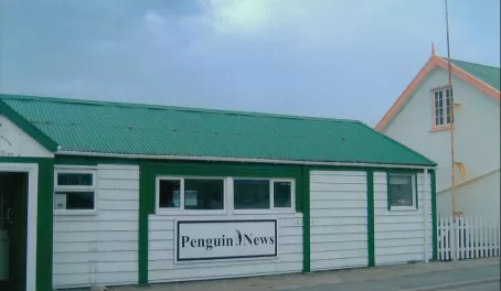 newspaper \"Penguin News\"  office at Stanley