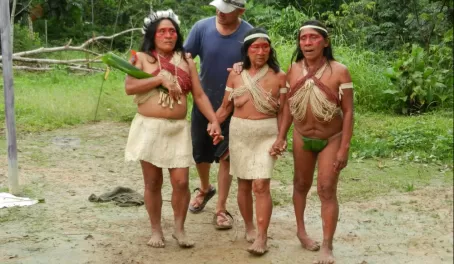 The Huaorani elders perform for us