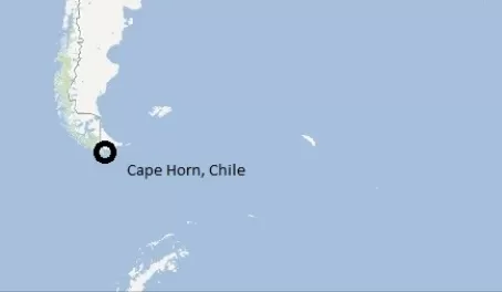 Map of Cape Horn, Chile