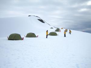 Antarctica camping during an polar expedition cruise