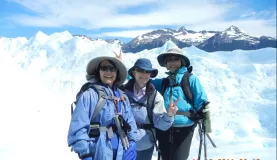 Carol, Katherine, and Janet at Perito Moreno Glacier