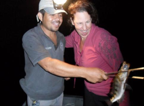 Night Spear Fishing on the New River in Belize