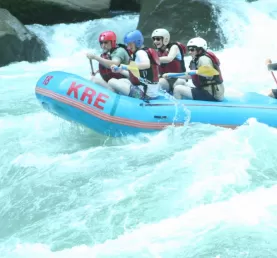 Heading over the rapids