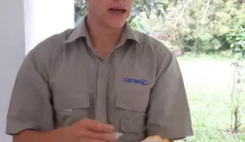 Marco explaining Caoco beans (that\'s chocolate!)
