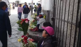 Ladies selling flowers on the street