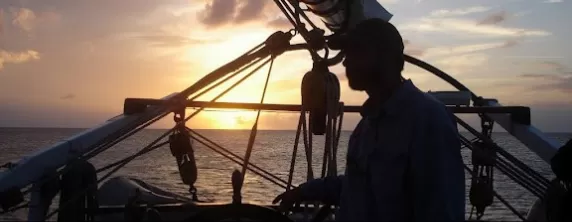 Sailing at sunset