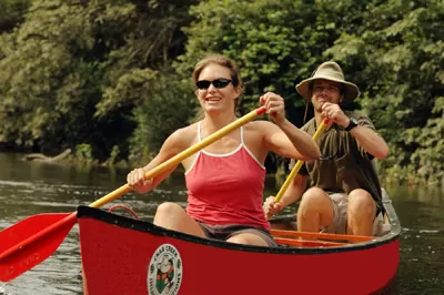 Taking out the canoe