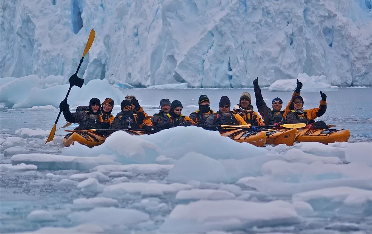 Sea kayaking in Antarctica