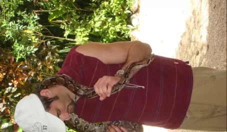 Holding the snake