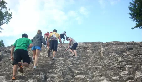 Climbing the ruins