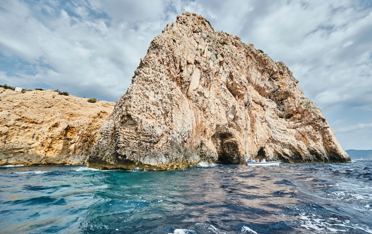 Entrance to Blue cave in Croatia, Bisevo island