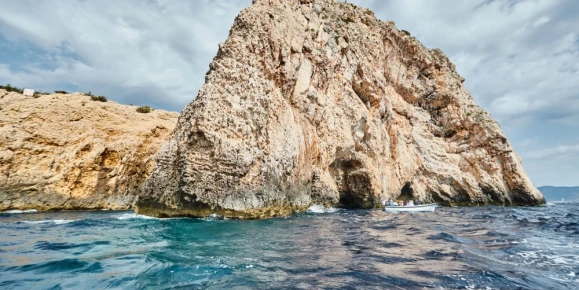 Entrance to Blue cave in Croatia, Bisevo island