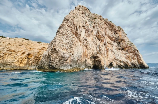 Entrance to Blue cave in Croatia, Bisevo island