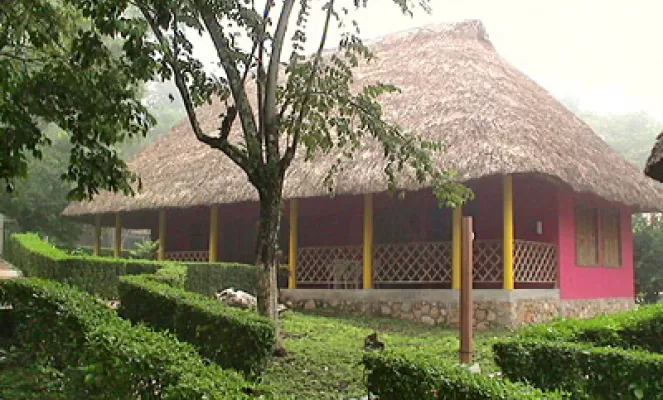 Cabanas are nestled in the surrounding foliage