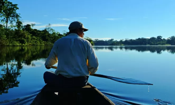 Canoeing on the Amazon