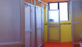 panoramic view of the new bathroom facilities