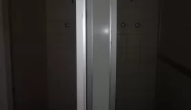 the old showers with water damage