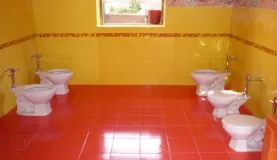 new adult and kid toilets were installed